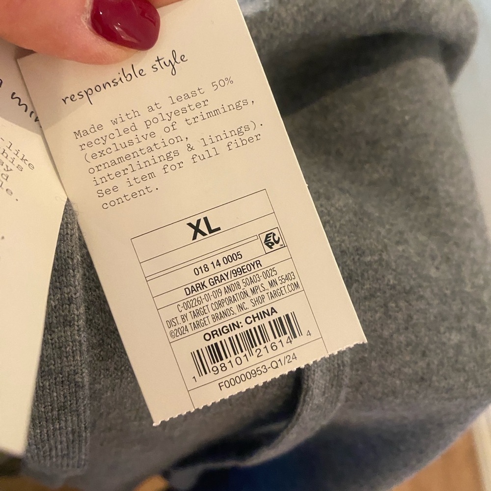 A New Day Women’s Gray Sweater Sweatshirt Hoodie New Soft Cozy XL - Picture 5 of 13
